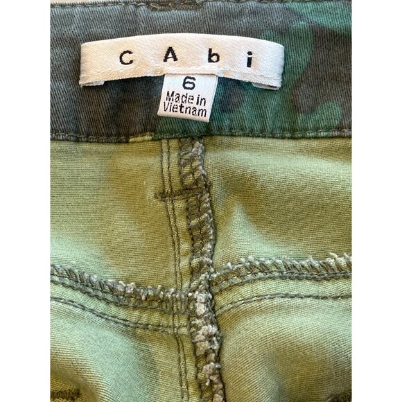 Cabi Clover Camo Skinny Jeans Style 766 Women's 6 Stretch Ankle zips - Picture 6 of 11